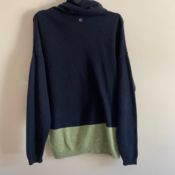 Prana Cowl Neck Sweater in Navy, Green, and Orange - Picture 6 of 6